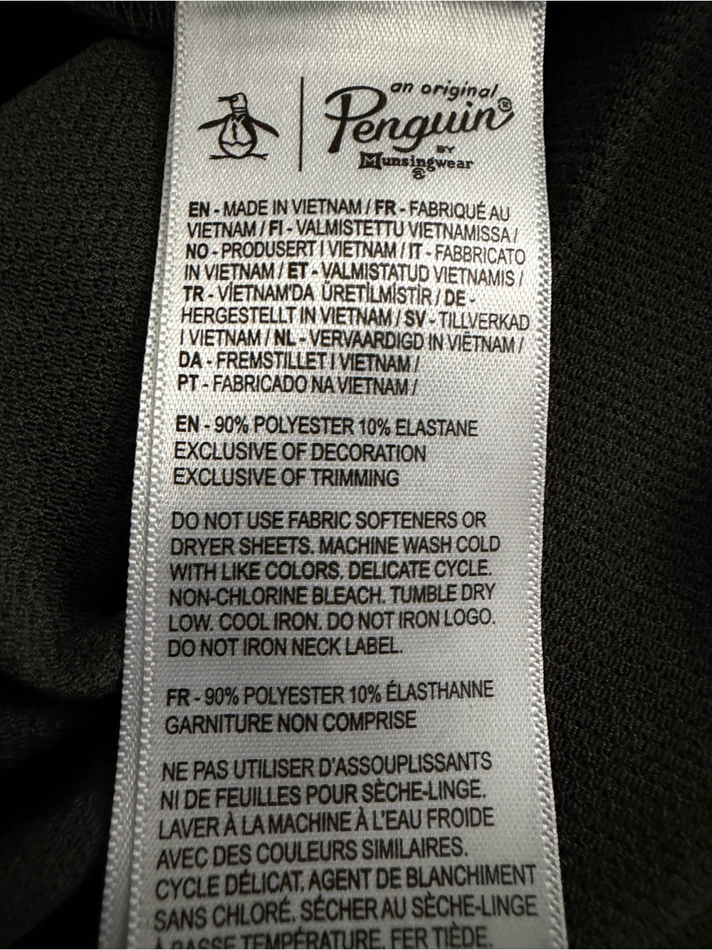 Original Penguin Charcoal Sleeveless Golf Polo Tank Top, Size L - Picture 10 of 15